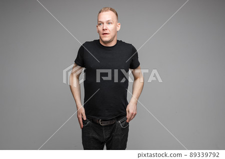 adult emotional caucasian man with short fair hair adult emotional caucasian man with short fair hair 89339792