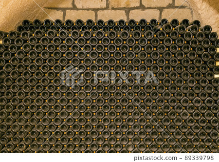 bottles of wine in  old cellar in center of Eger, Northern Hungary 89339798