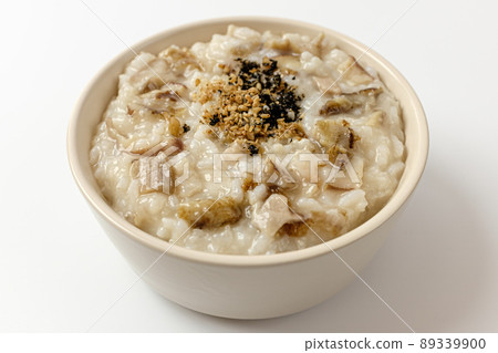 Abalone porridge on a white background 89339900