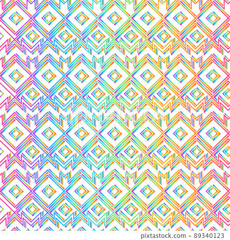 Rainbow color geometric pattern. 89340123