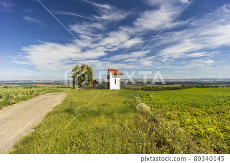 Landscape with calvary, Slovacko, Southern Moravia, Czech Republic 89340145