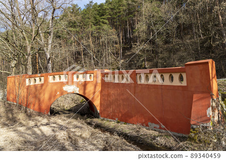 Red bridge near Nepomuk, Czech Republic 89340459
