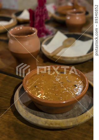 dishes in a medieval tavern, Hungary dishes in a medieval tavern, Hungary 89340852
