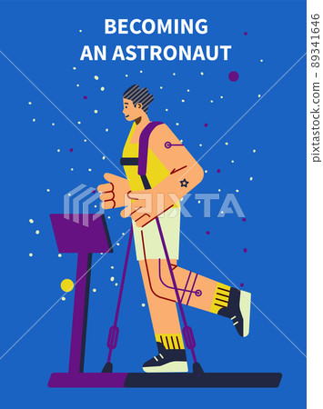 Astronaut training and education poster or banner flat vector illustration. Astronaut training and education poster or banner flat vector illustration. 89341646