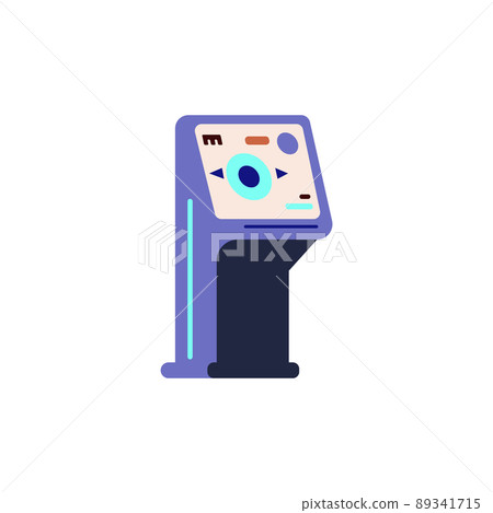 Spaceship control panel device, flat vector illustration isolated on white background. 89341715