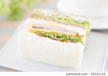 Delicious ham cheese sandwich and tuna sandwich 89342116