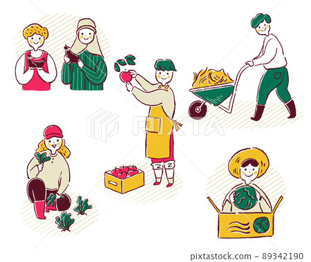 Agriculture / farmer illustration set 89342190