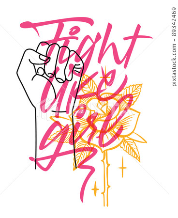 Girl Power. Feminism concept. Sticker or print design 89342469
