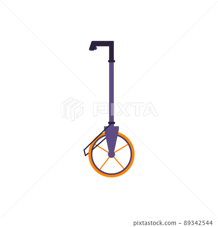 Geodetic measuring road curves wheel devise flat vector illustration isolated. Geodetic measuring road curves wheel devise flat vector illustration isolated. 89342544