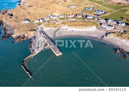 Aerial view of Portnablagh Pier, County Donegal, Ireland Aerial view of Portnablagh Pier, County Donegal, Ireland 89343118