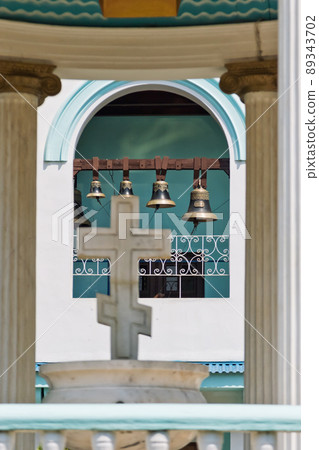 View of bell tower at Holy Trinity Church in Sochi View of bell tower at Holy Trinity Church in Sochi 89343702
