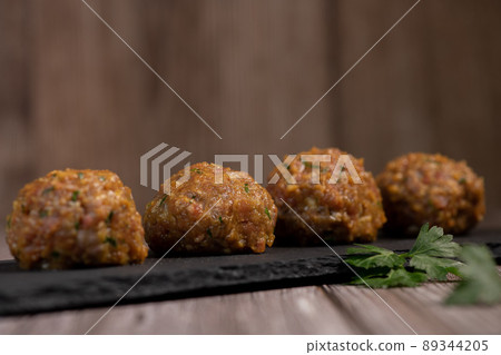 Recipe for meatballs before cooking Recipe for meatballs before cooking 89344205