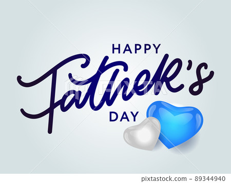 Happy Father's Day Calligraphy greeting card. Banner Vector illustration. 89344940