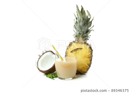Pina colada cocktail isolated on white background Pina colada cocktail isolated on white background 89346375