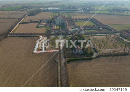 Amazing view of Certosa di Pavia at morning 89347139