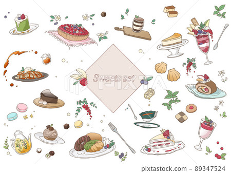 Cute sweets illustration set 1 89347524