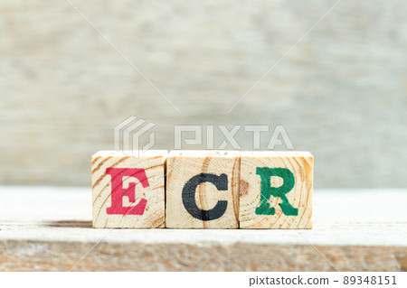 Alphabet letter block in word ECR (Abbreviation of Efficient Consumer Response, Early Career Researcher, Engine control room) on wood background Alphabet letter block in word ECR (Abbreviation of Efficient Consumer Response, Early Career Researcher, Engine control room) on wood background 89348151