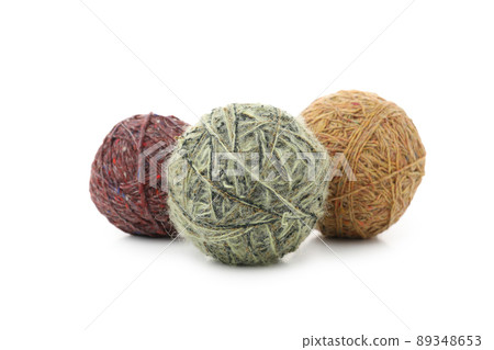 Balls of yarn isolated on white background Balls of yarn isolated on white background 89348653