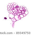 Bubble foam ink print isolated, Abstract heart print 89349750