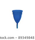 Blue menstrual cup on white background. 89349848