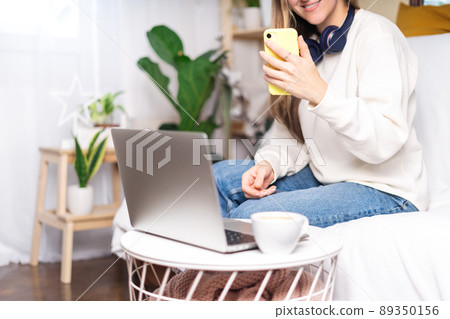 Woman taking selfie Woman taking selfie 89350156