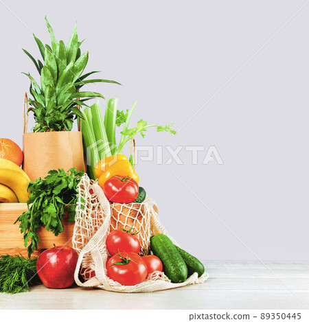 Grocery. chest full of fruits and vegetables Grocery. chest full of fruits and vegetables 89350445