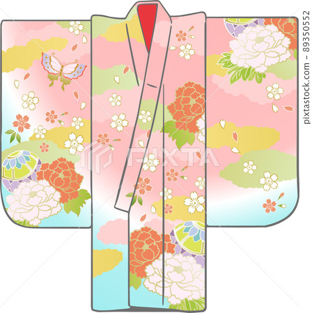 Celebration Kimono Vector Illustration (Shichigosan Girl Kimono) Celebration Kimono Vector Illustration (Shichigosan Girl Kimono) 89350552