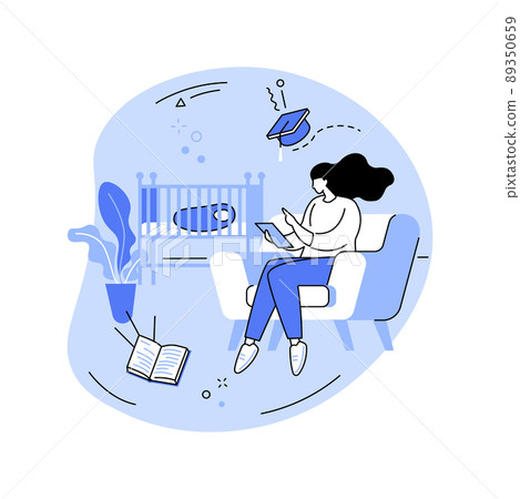 Study during maternity leave isolated cartoon vector illustrations. 89350659