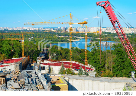Construction site apartments Kyiv Ukraine 89350893