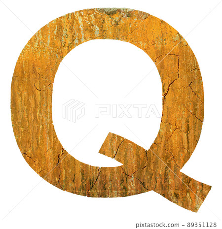 Cracked rusty coarse letter isolated on white background. Cracked rusty coarse letter isolated on white background. 89351128