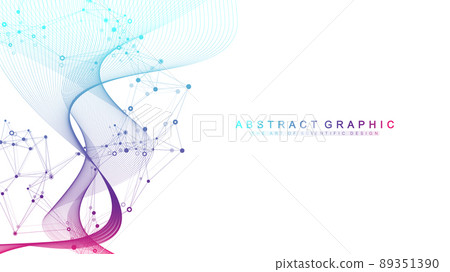 Scientific vector illustration genetic engineering, DNA helix, DNA strand, molecule or atom, neurons. Genomic sequences visualization. Abstract structure for Science or medical background. Scientific vector illustration genetic engineering, DNA helix, DNA strand, molecule or atom, neurons. Genomic sequences visualization. Abstract structure for Science or medical background. 89351390