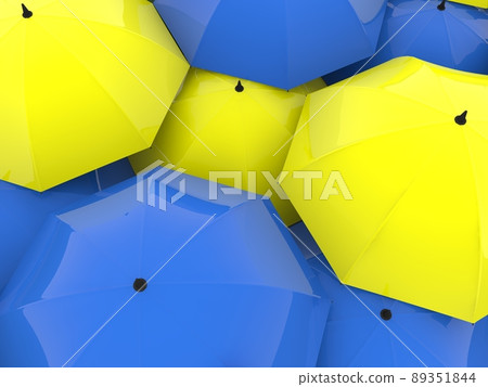 Umbrellas in the national colors of Ukraine 89351844