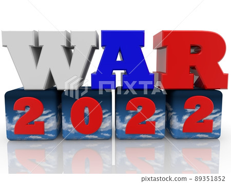 WAR 2022 concept in the national colors of the sky and Russia 89351852