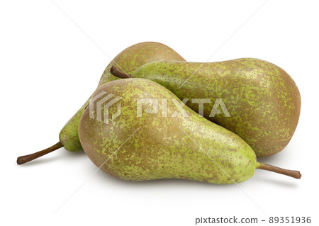 Green conference pear isolated on white background with clipping path and full depth of field Green conference pear isolated on white background with clipping path and full depth of field 89351936