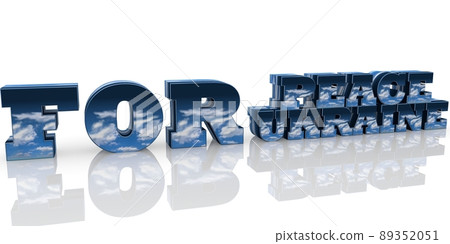 PEACE FOR UKRAINE concept in sky color 89352051