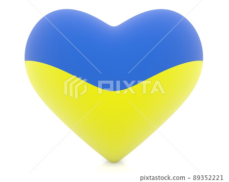 Heart of Ukraine in national colors on white 89352221