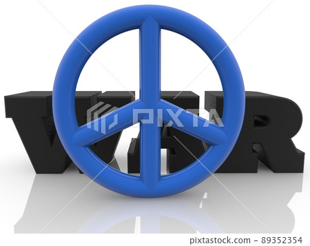 A symbol of peace ahead of the war concept 89352354