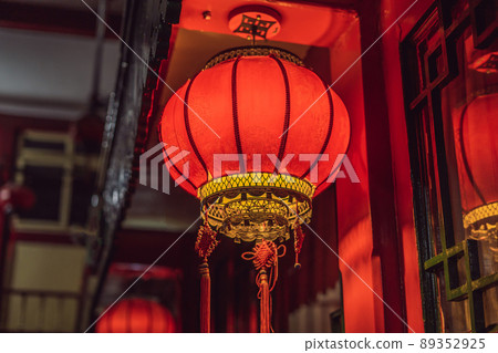 Chinese red lanterns for chinese new year. Chinese lanterns during new year festival Chinese red lanterns for chinese new year. Chinese lanterns during new year festival 89352925