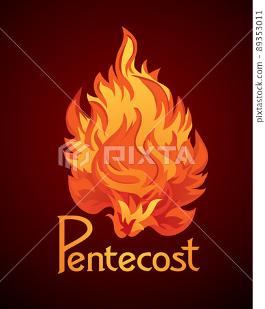 Pentecost sunday. Baptism with the Holy Spirit. Vector drawing icon Pentecost sunday. Baptism with the Holy Spirit. Vector drawing icon 89353011