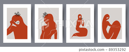 Printable wall art vector poster set vector. 89353292