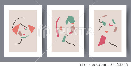 Printable wall art vector poster set vector. 89353295