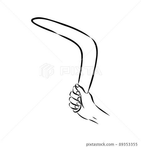 Boomerang in flight. Vector drawing boomerang vector 89353355