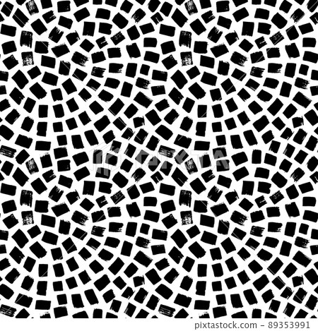 Hand drawn broken tiles mosaic seamless pattern. 89353991
