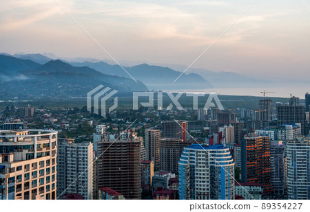 Suburbs of Batumi and amazing mountain range in tonal perspective Suburbs of Batumi and amazing mountain range in tonal perspective 89354227