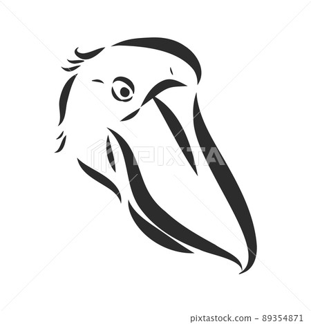 Hand drawn sketch style shoebill. Vector illustration isolated on white background. Hand drawn sketch style shoebill. Vector illustration isolated on white background. 89354871