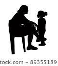 woman and girl talking, silhouette vector 89355189