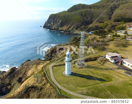 Photographing the scenery of Cape Esan Lighthouse in Hakodate, Hokkaido in the spring Photographing the scenery of Cape Esan Lighthouse in Hakodate, Hokkaido in the spring 89355652