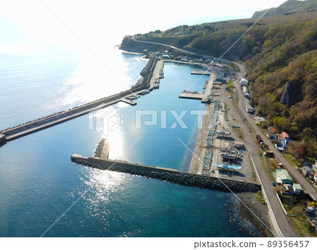春季北海道函館東道霍克漁港鳥瞰圖 89356457