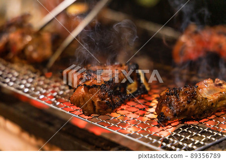 Delicious meat grilled over charcoal 89356789