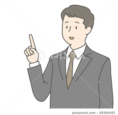 一個西裝革履的男人指著他的手指 一個西裝革履的男人指著他的手指 89360485